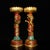 This is a striking vintage pair of Chinese cloisonné enamel candlesticks, featuring a dragon and phoenix motif. Each...