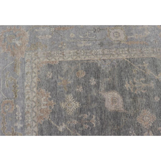 Textile Large Hand-Knotted Oushak Wool Rug by Keivan Woven Arts 11'10 X 15'2 For Sale - Image 7 of 12