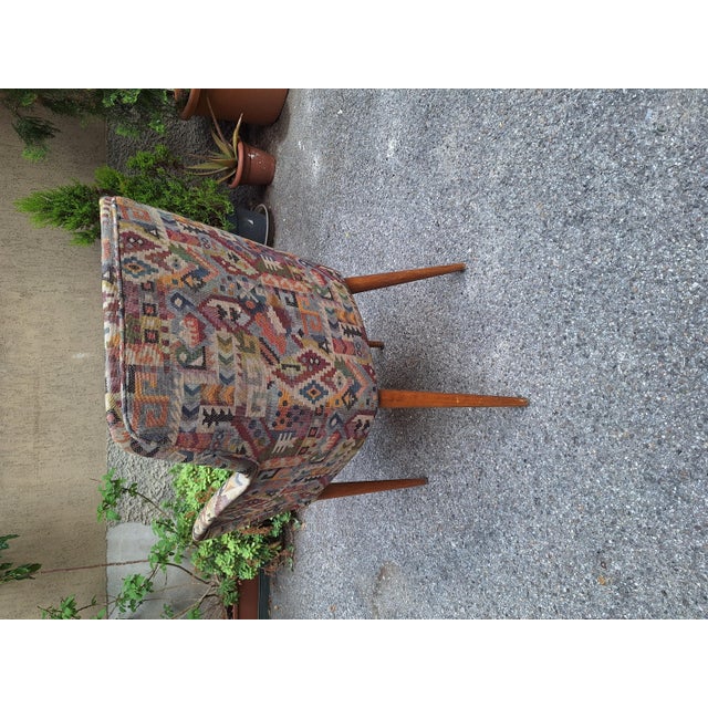 1940s Armchair with Tapered Wooden Legs and Fabric by Osvaldo Borsani for Cassina, 1940s For Sale - Image 5 of 11