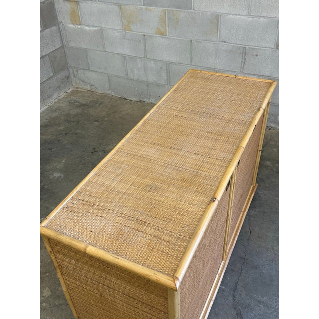 1970s Two Door Sideboard Cabinet in Bamboo and Cane by Del Vera, Italy For Sale - Image 10 of 12