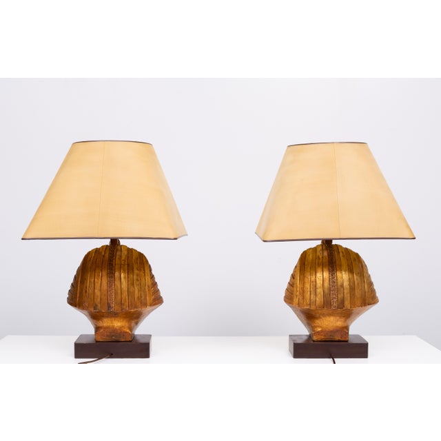 Ceramic Large Ceramic Toetanchamon Table Lamps, 1970s, Set of 2 For Sale - Image 7 of 18