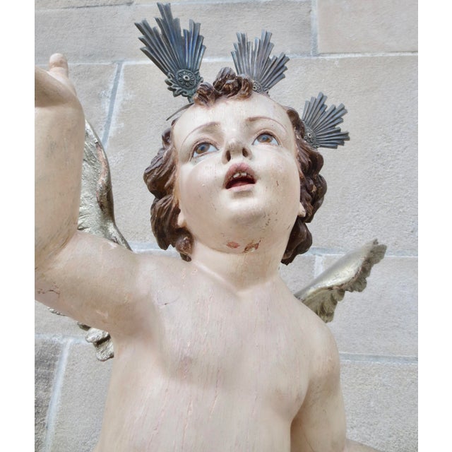 Antique Wooden Putti Sculpture Italy Mid 19th For Sale - Image 14 of 18