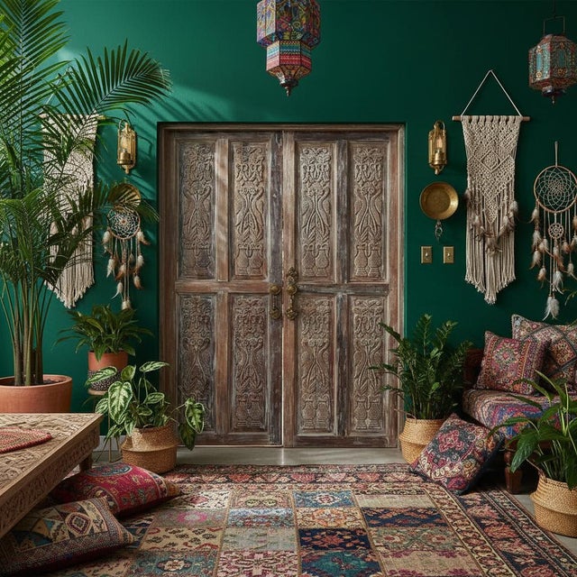 Antique Whitewashed Hand-Carved Sliding Barn Door With Birds & Floral Motifs 96x36 For Sale - Image 4 of 4