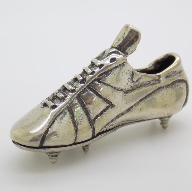 Vintage Italian Handmade Genuine Silver Football Figurine, 1970s For Sale - Image 3 of 13