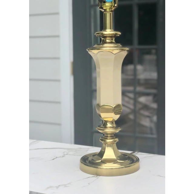 Metal Stiffel Mid-Century Brass Tulip Lamp For Sale - Image 7 of 9