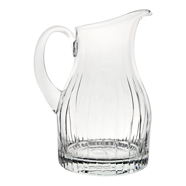 1990s Block Symphony Lead Crystal Water Pitcher For Sale