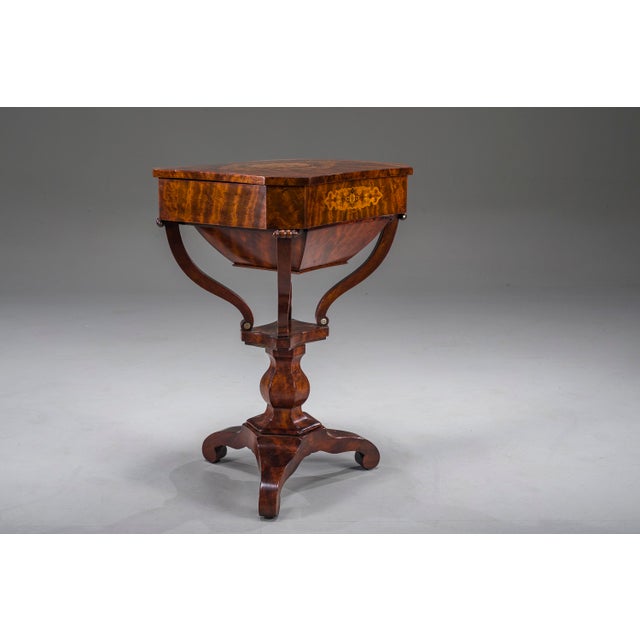 Biedermeier Sewing Worktable in Mahogany, 1850 For Sale - Image 12 of 17