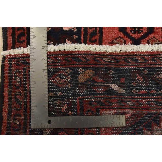 Hamedan Runner 3’7” X 9’7” Red Wool Vintage Tribal Hand-Knotted Oriental Rug For Sale - Image 14 of 14