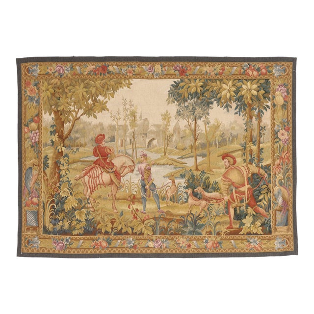 Vintage Chinese Aubusson Tapestry, 05'10 X 04'03 For Sale
