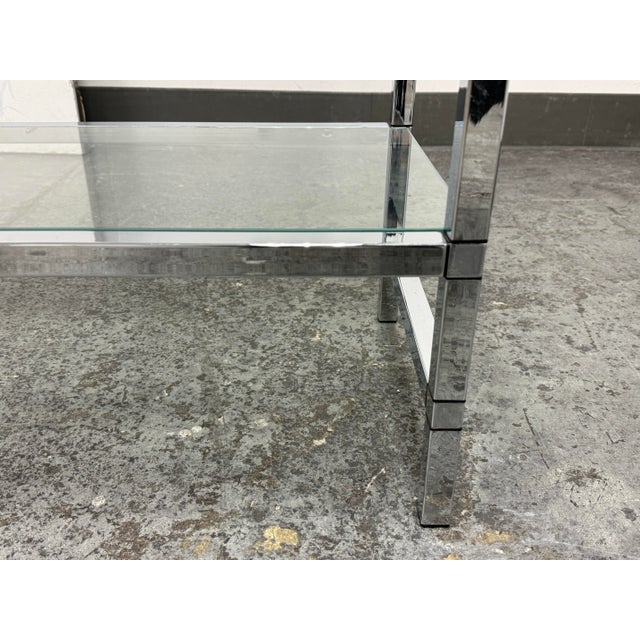Milo Baughman Style Chrome and Glass Étagère, 1970's For Sale - Image 11 of 12