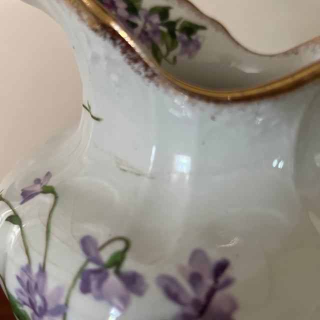Antique Floral Patterned Lamberton Works Pitcher For Sale In New York - Image 6 of 11
