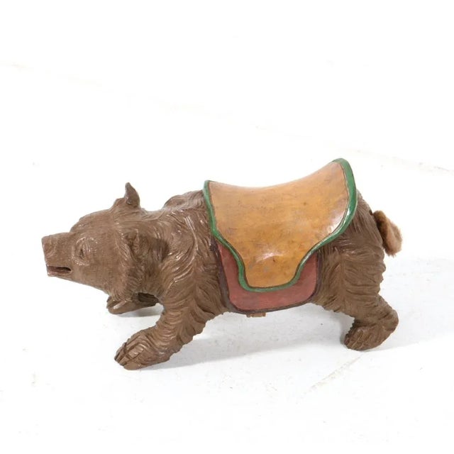 Hand-Carved Fruitwood Black Forest Bear, Germany, 1920s For Sale - Image 4 of 7