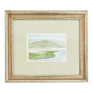 Tomales Bay Watercolor in Silver Giltwood Frame
