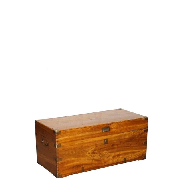 A beautiful 19th century English antique camphor wood chest / storage trunk, fully restored and ready to be used and...