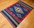 Blue Vintage Mexican Saltillo Serape Kilim Rug, Handwoven Wool, Medallion Pattern, 4x6 For Sale - Image 8 of 18