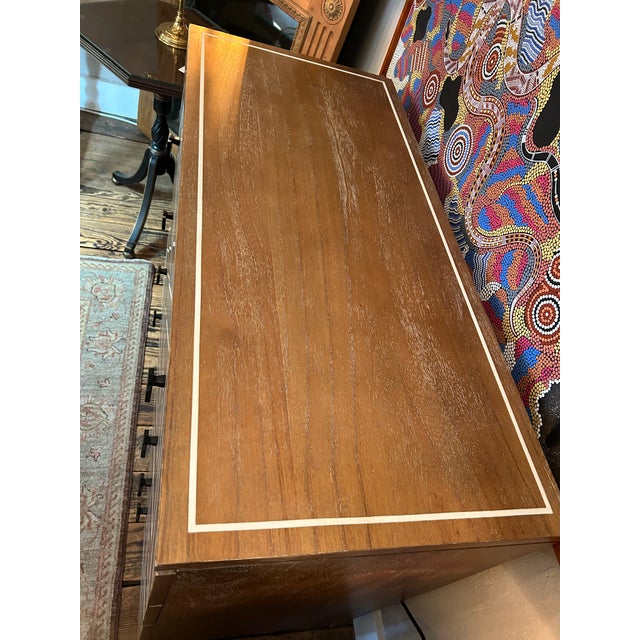 Cerused Wood and Inlaid Geometric Pattern Chest of Drawers For Sale In Philadelphia - Image 6 of 13