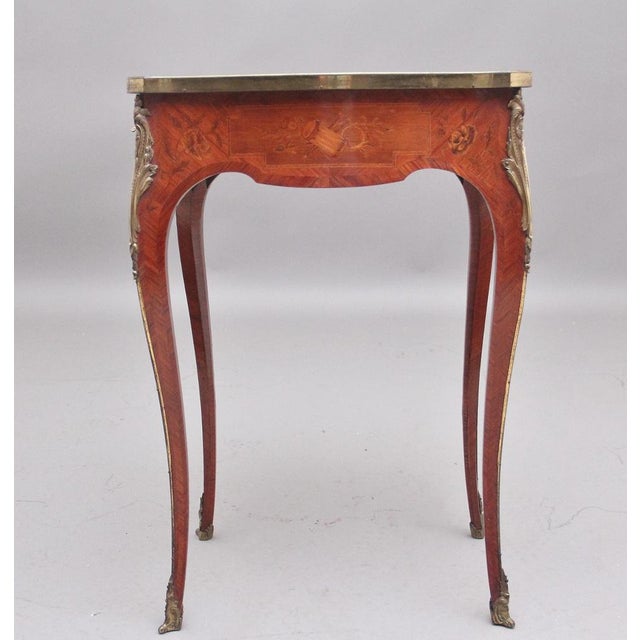 Early 20th Century French Kingwood and Marquetry Side Table, 1910 For Sale - Image 5 of 16
