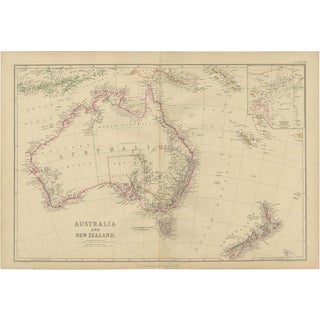 Antique Map of Australia and New Zealand by W. G. Blackie, 1859 For Sale