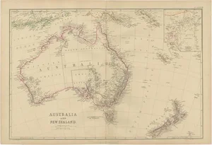 Antique Map of Australia and New Zealand by W. G. Blackie, 1859