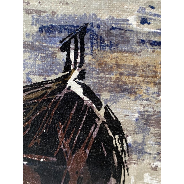 Florit, Boats in Spanish Harbor, Print on Canvas, 1960 For Sale - Image 9 of 13