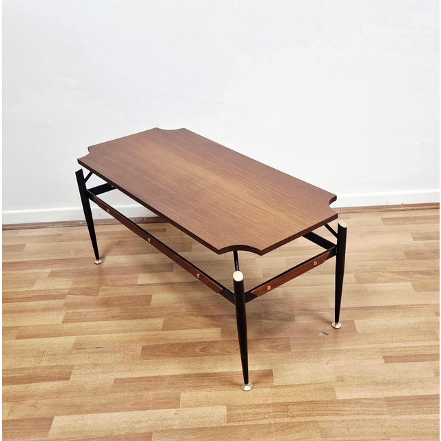 Black Vintage Coffee Table in the style of Silvio Cavatorta, 1960s For Sale - Image 8 of 11