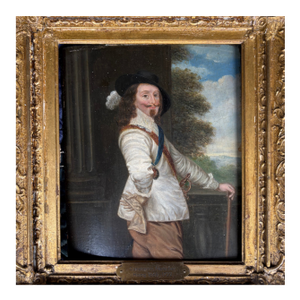 Constantin Netscher 1668 - 1723, Charles I and Henrietta Maria Portraits on Panel