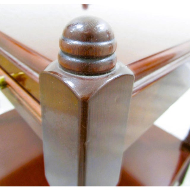 1980s Bombay Regency Style Cherry Finish Two Tier Side End Table For Sale - Image 11 of 13