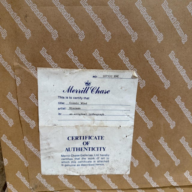 1980s Cosmic Wind Abstract Lithograph Leonardo Nierman For Sale - Image 9 of 10