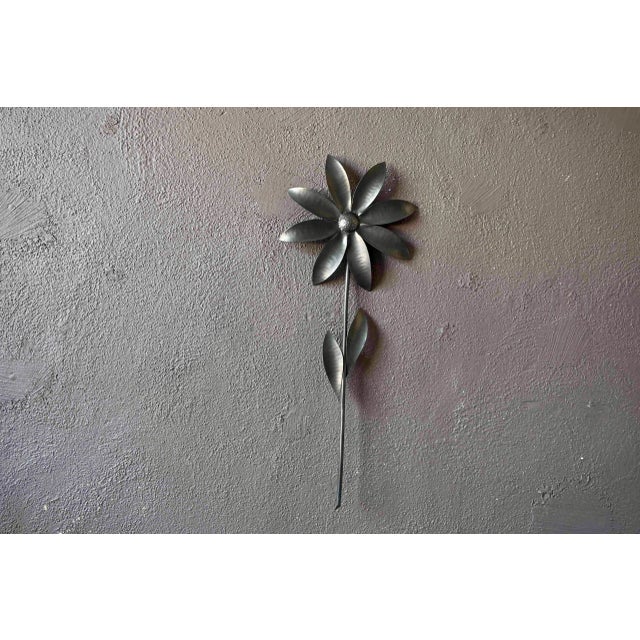Metal Large Silver Pewter Flower by Le Dauphin, 1960s For Sale - Image 7 of 7