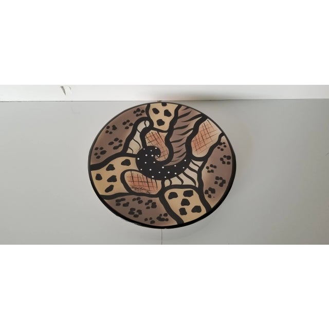 1990s Modernist Michael Anthony Art Ceramic Plate With Feet For Sale - Image 10 of 10
