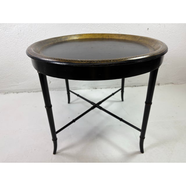 Late 19 Century Regency Style Papier-Mâché Tray Table For Sale - Image 10 of 12