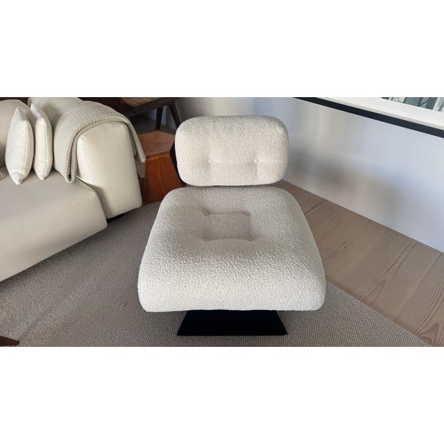 Wood Set of Vintage Alta Lounge Chair and Ottoman in Wood and Wool, 1975 For Sale - Image 7 of 18