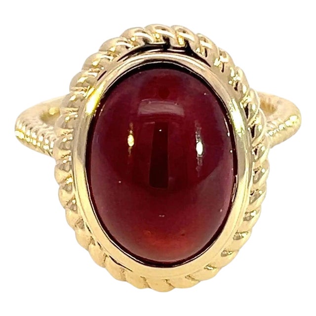 Natural Solitaire Spessartite Garnet Ring 6.5 14k Y Gold 8.08 Cts Certified For Sale