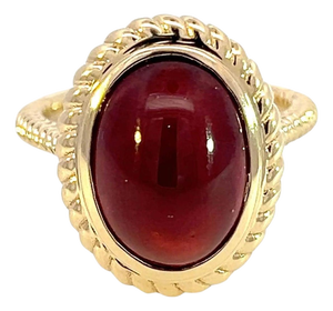 Natural Solitaire Spessartite Garnet Ring 6.5 14k Y Gold 8.08 Cts Certified
