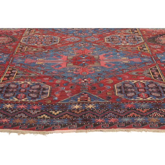 Antique Caucasian Soumak Rug - 08'06 X 11'05 For Sale - Image 4 of 9