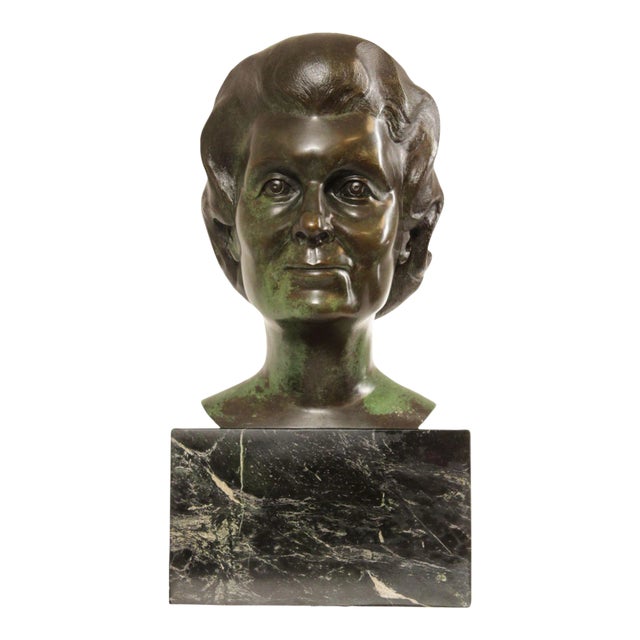 Vintage 1980s Bronze Female Bust by Cathy Hopkins For Sale