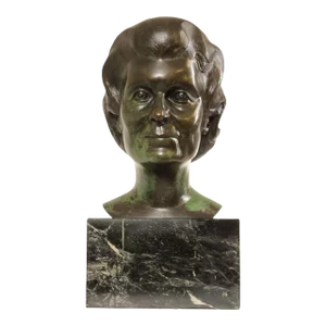 Vintage 1980s Bronze Female Bust by Cathy Hopkins