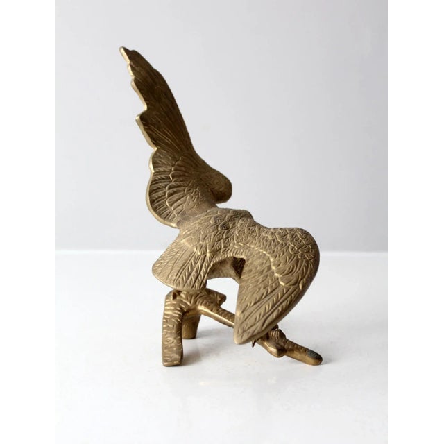 Vintage Brass Eagle Sculpture For Sale - Image 4 of 13