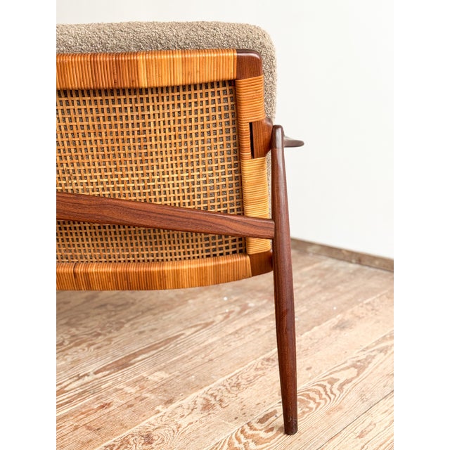 Mid-Century Modern 400 Series Sofa in Teak with Wickerwork Backrest by Hartmut Lohmeyer for Wilkhahn, Germany, 1950s For Sale - Image 15 of 18