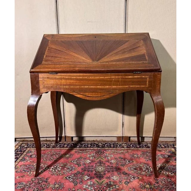 Louis Xv Style Sloping Desk in Marquetry For Sale - Image 9 of 9