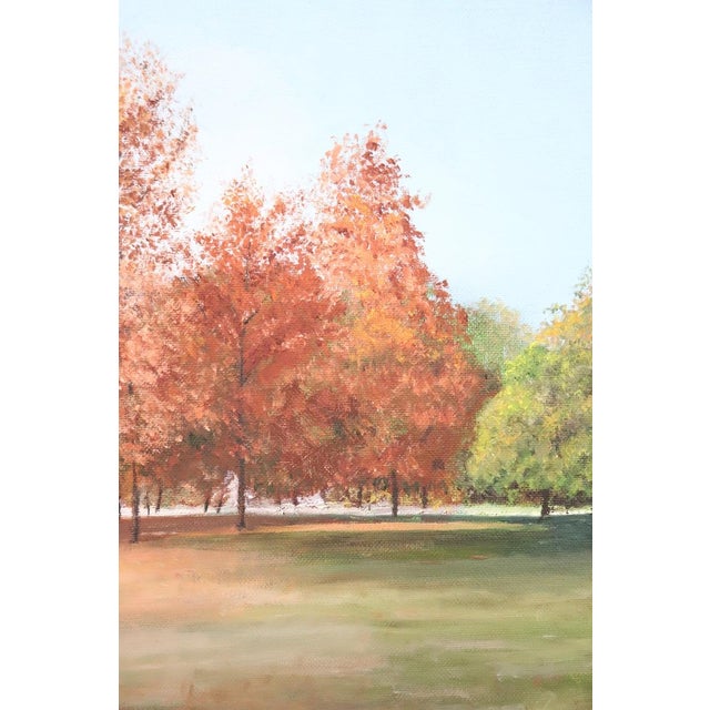Autumn Landscape, Oil Painting on Canvas Cardboard, 20th Century, Framed For Sale - Image 6 of 9