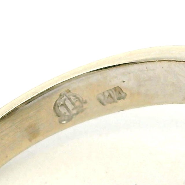 Ink Blue Vintage Sapphire & Diamond Square Cluster Ring in 14k White Gold, Size 7 For Sale - Image 8 of 13