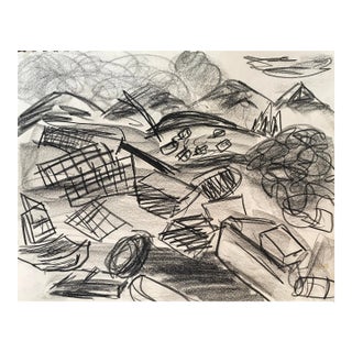 1950s Virginia Spencer Junkyard Abstract Drawing For Sale