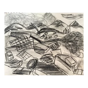 1950s Virginia Spencer Junkyard Abstract Drawing
