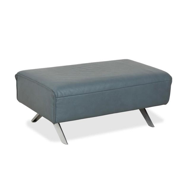 Blue Grey Petrol Leather Biella Stool from Himolla For Sale - Image 10 of 10