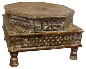 Double Height Carved Indian Box, 1910
