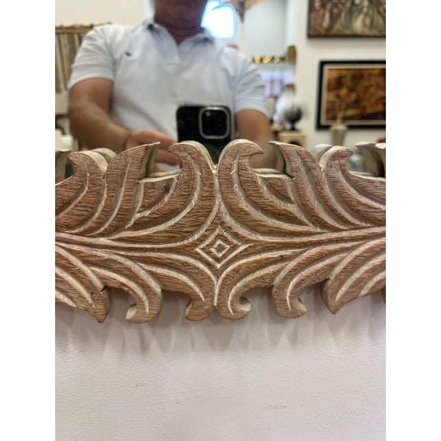 Vintage Carved Wood Palm Beach Regency Mirror For Sale - Image 11 of 11