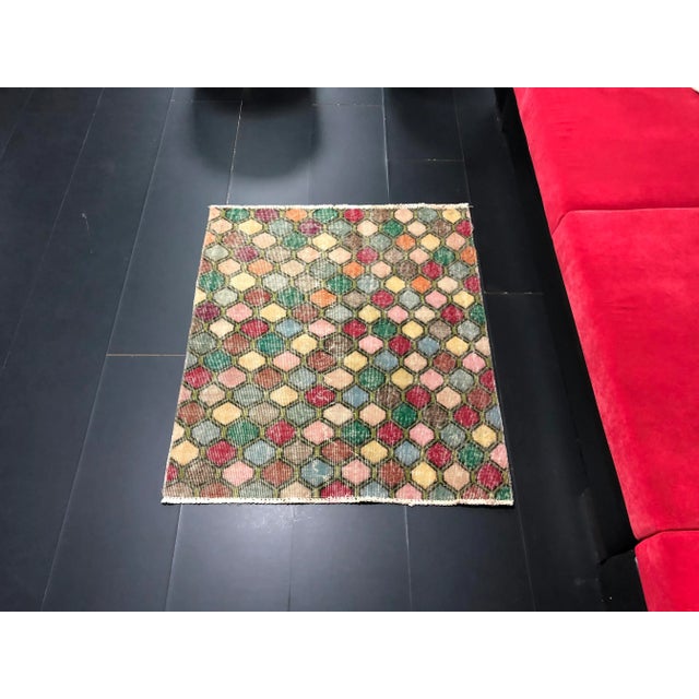 1960s Handmade wool and cotton rug in Turkish Anatolia Carpet, Vintage Oushak Rug, Turkish Vintage Anatolian Rug, Handmade...