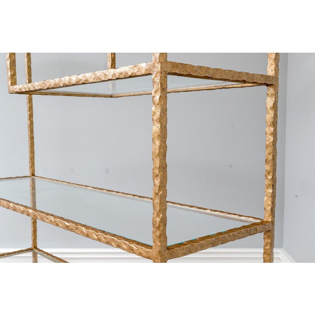 Hollywood Regency Style Gilt Iron Etagere For Sale In New York - Image 6 of 9