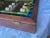 Late 20th Century Vintage Art Deco Style Painted Glass Panel Spice Rack Cabinet With 30 Bottles For Sale - Image 4 of 12